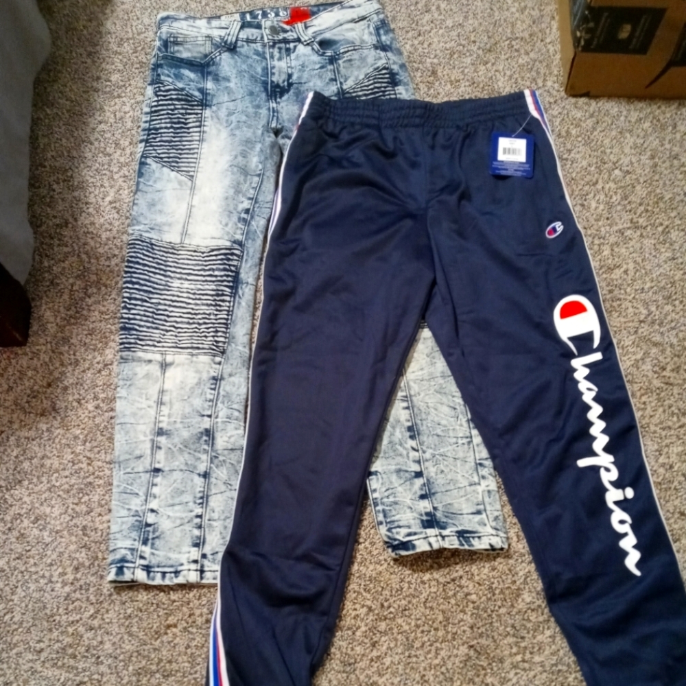 Champion boys sz 12 nwt and jeans sz 12 nwot